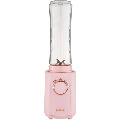 27061 - Tower T12060PNK Cavaletto Blender Personal me Enë Tritan Smoothie, 2 Shpejtësi, 500ml, 300W, Ngjyrë Marshmallow Pink dhe Rose Gold