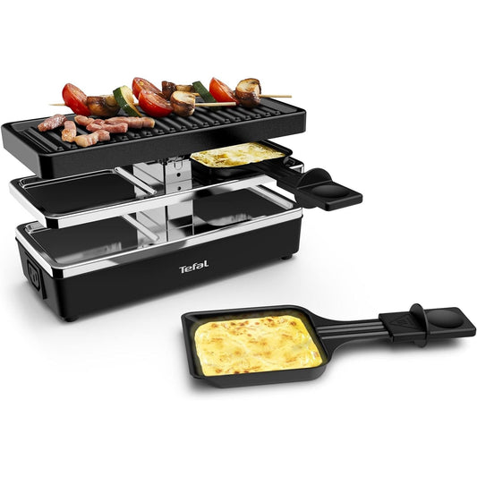 26947 - Tefal Grill për raclette, 2 persona, Format modulare, Lidhje e integruar për lidhjen me pajisje të tjera, Kompakt, Plug & Share YY5249FB, E zezë