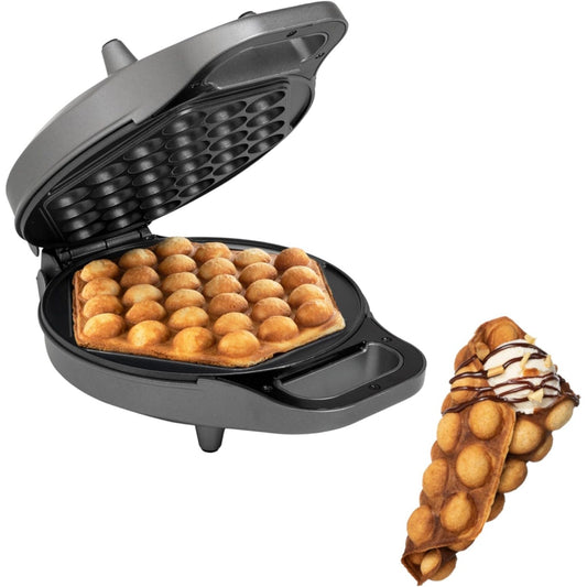 27134 - Princess 132465 Aparat për Waffle me Bubble-Waffle, hapje 180°, 700W, 0.7m gjatësi kablli, me mbulesë jo ngjitëse, E Zezë