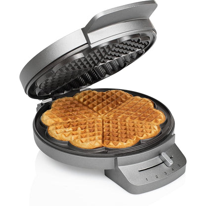 27009 - Princess Gaufrier Toster për Waffle - 5 wafla në formë zemre - 1200W - Çelik inox