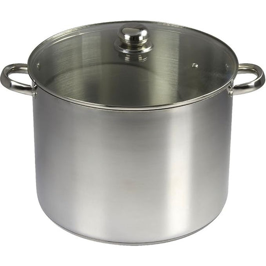 24114 -  Tenxhere Catering + Kapak 19 L Diametri 32 cm ne Çelik inox, Argjend